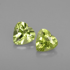 1.05 ct Green Peridot Gemstone, Peridot Gem in Heart Facet Shape for Sale.