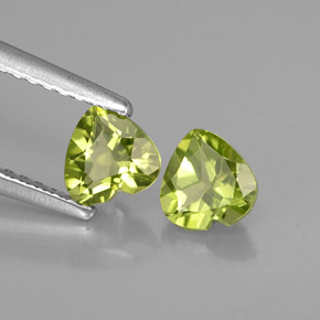 0.99 ct Green Peridot Stone, Natural Peridot in Heart Facet Shape for Sale
