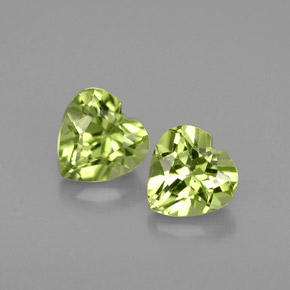 1.08 ct Green Peridot Gemstone, Peridot Gem in Heart Facet Shape for Sale.