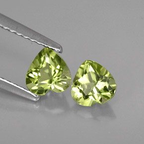 1.08 ct Green Peridot Stone, Natural Peridot in Heart Facet Shape for Sale