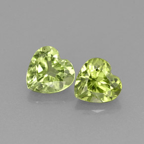 0.97 ct Green Peridot Gemstone, Peridot Gem in Heart Facet Shape for Sale.