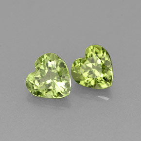 0.97 ct Green Peridot Stone, Natural Peridot in Heart Facet Shape for Sale