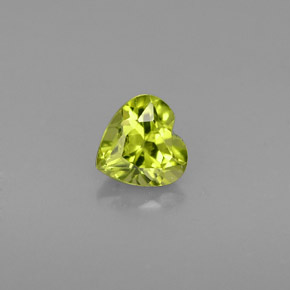 0.49 ct Green Peridot Gemstone, Peridot Gem in Heart Facet Shape for Sale.