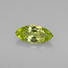 1.03 ct Green Peridot Gemstone, Peridot Gem in Marquise Facet Shape for Sale.