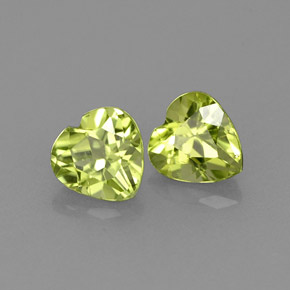 0.98 ct Green Peridot Gemstone, Peridot Gem in Heart Facet Shape for Sale.