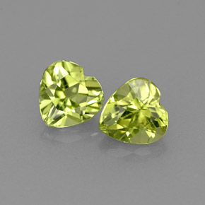 0.98 ct Green Peridot Stone, Natural Peridot in Heart Facet Shape for Sale