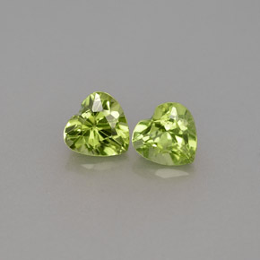 1.00 ct Green Peridot Gemstone, Peridot Gem in Heart Facet Shape for Sale.