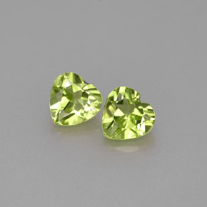 1.07 ct Green Peridot Gemstone, Peridot Gem in Heart Facet Shape for Sale.