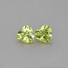 1.07 ct Green Peridot Stone, Natural Peridot in Heart Facet Shape for Sale