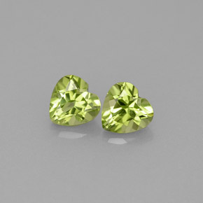 1.11 ct Green Peridot Gemstone, Peridot Gem in Heart Facet Shape for Sale.