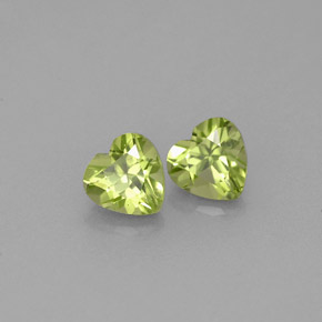 1.11 ct Green Peridot Stone, Natural Peridot in Heart Facet Shape for Sale