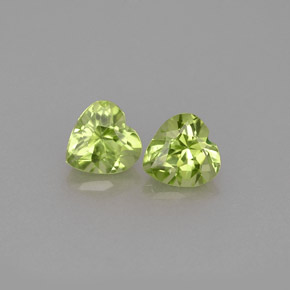 1.05 ct Green Peridot Gemstone, Peridot Gem in Heart Facet Shape for Sale.