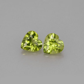 0.89 ct Green Peridot Gemstone, Peridot Gem in Heart Facet Shape for Sale.