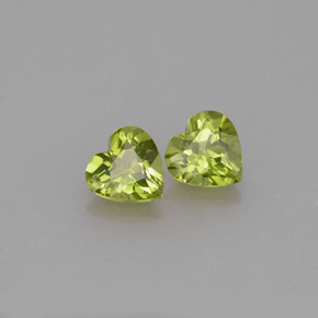 0.89 ct Green Peridot Stone, Natural Peridot in Heart Facet Shape for Sale
