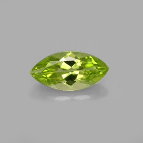 1.05 ct Green Peridot Gemstone, Peridot Gem in Marquise Facet Shape for Sale.