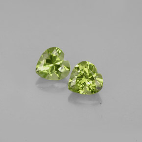 1.07 ct Green Peridot Gemstone, Peridot Gem in Heart Facet Shape for Sale.