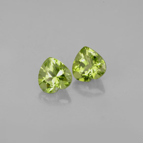 1.07 ct Green Peridot Stone, Natural Peridot in Heart Facet Shape for Sale