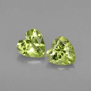 1.02 ct Green Peridot Gemstone, Peridot Gem in Heart Facet Shape for Sale.