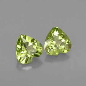 1.02 ct Green Peridot Stone, Natural Peridot in Heart Facet Shape for Sale