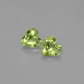 0.95 ct Green Peridot Gemstone, Peridot Gem in Heart Facet Shape for Sale.