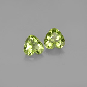 0.95 ct Green Peridot Stone, Natural Peridot in Heart Facet Shape for Sale