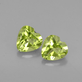1.11 ct Green Peridot Gemstone, Peridot Gem in Heart Facet Shape for Sale.