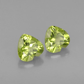 1.11 ct Green Peridot Stone, Natural Peridot in Heart Facet Shape for Sale