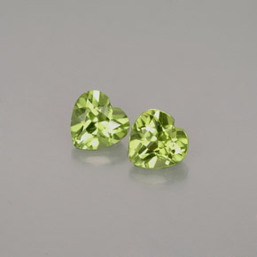 1.04 ct Green Peridot Gemstone, Peridot Gem in Heart Facet Shape for Sale.