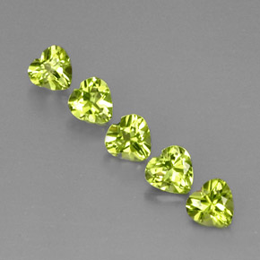 2.54 ct Green Peridot Gemstone, Peridot Gem in Heart Facet Shape for Sale.
