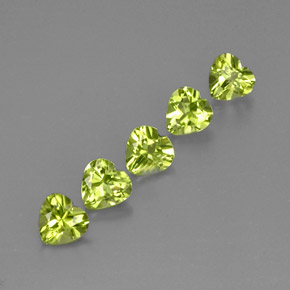 2.54 ct Green Peridot Stone, Natural Peridot in Heart Facet Shape for Sale