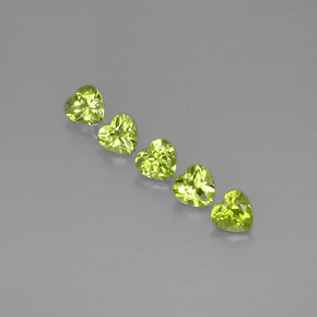 2.71 ct Green Peridot Gemstone, Peridot Gem in Heart Facet Shape for Sale.