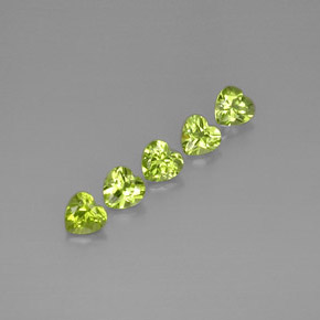 2.71 ct Green Peridot Stone, Natural Peridot in Heart Facet Shape for Sale