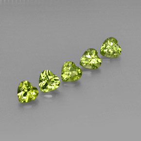 2.71 ct Green Peridot Gemstone, Peridot Gem in Heart Facet Shape for Sale.