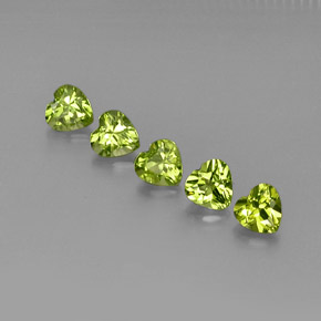 2.71 ct Green Peridot Stone, Natural Peridot in Heart Facet Shape for Sale