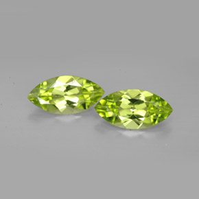 3.37 ct Green Peridot Gemstone, Peridot Gem in Marquise Facet Shape for Sale.