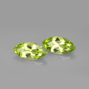 3.37 ct Green Peridot Stone, Natural Peridot in Marquise Facet Shape for Sale