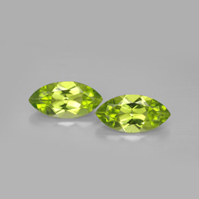 3.74 ct Green Peridot Gemstone, Peridot Gem in Marquise Facet Shape for Sale.
