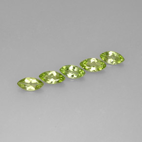 2.96 ct Green Peridot Gemstone, Peridot Gem in Marquise Facet Shape for Sale.