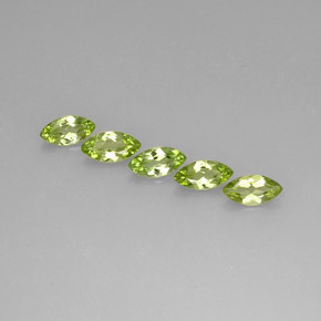 2.96 ct Green Peridot Stone, Natural Peridot in Marquise Facet Shape for Sale