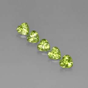 2.45 ct Green Peridot Gemstone, Peridot Gem in Heart Facet Shape for Sale.