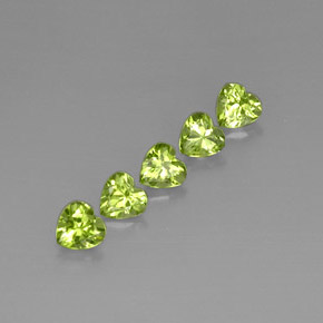 2.45 ct Green Peridot Stone, Natural Peridot in Heart Facet Shape for Sale
