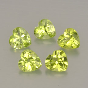 2.58 ct Green Peridot Gemstone, Peridot Gem in Heart Facet Shape for Sale.