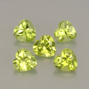 2.58 ct Green Peridot Stone, Natural Peridot in Heart Facet Shape for Sale