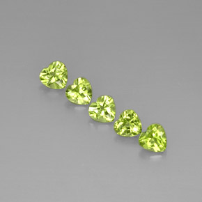 2.56 ct Green Peridot Gemstone, Peridot Gem in Heart Facet Shape for Sale.