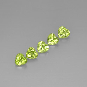 2.56 ct Green Peridot Stone, Natural Peridot in Heart Facet Shape for Sale