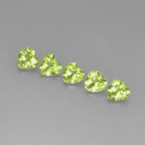 2.74 ct Green Peridot Gemstone, Peridot Gem in Heart Facet Shape for Sale.