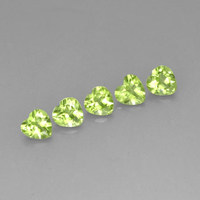 2.74 ct Green Peridot Stone, Natural Peridot in Heart Facet Shape for Sale