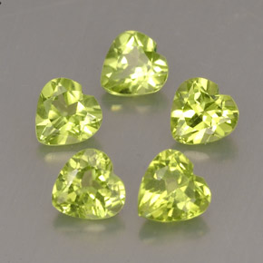 2.63 ct Green Peridot Gemstone, Peridot Gem in Heart Facet Shape for Sale.