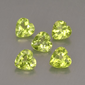 2.63 ct Green Peridot Stone, Natural Peridot in Heart Facet Shape for Sale