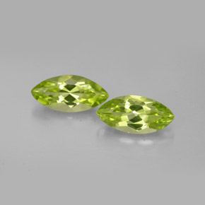2.14 ct Green Peridot Gemstone, Peridot Gem in Marquise Facet Shape for Sale.